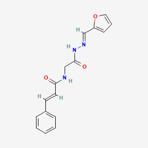 molecular formula C16H15N3O3 B3855124 N-{2-[2-(2-furylmethylene)hydrazino]-2-oxoethyl}-3-phenylacrylamide 