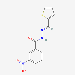 molecular formula C12H9N3O3S B3855126 3-nitro-N'-(2-thienylmethylene)benzohydrazide 