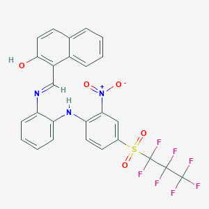 molecular formula C26H16F7N3O5S B3855142 1-({[2-({4-[(heptafluoropropyl)sulfonyl]-2-nitrophenyl}amino)phenyl]imino}methyl)-2-naphthol 