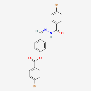 molecular formula C21H14Br2N2O3 B3855148 4-[2-(4-bromobenzoyl)carbonohydrazonoyl]phenyl 4-bromobenzoate 