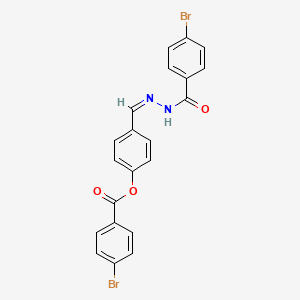 molecular formula C21H14Br2N2O3 B3855148 [4-[(Z)-[(4-bromobenzoyl)hydrazinylidene]methyl]phenyl] 4-bromobenzoate 