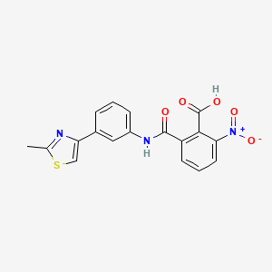 molecular formula C18H13N3O5S B3855175 2-({[3-(2-methyl-1,3-thiazol-4-yl)phenyl]amino}carbonyl)-6-nitrobenzoic acid 