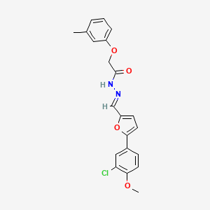 molecular formula C21H19ClN2O4 B3855188 N'-{[5-(3-chloro-4-methoxyphenyl)-2-furyl]methylene}-2-(3-methylphenoxy)acetohydrazide 