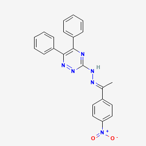 molecular formula C23H18N6O2 B3855201 1-(4-nitrophenyl)ethanone (5,6-diphenyl-1,2,4-triazin-3-yl)hydrazone 