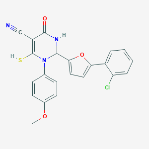2-[5-(2-Chlorophenyl)furan-2-yl]-3-(4-methoxyphenyl)-6-oxo-4-sulfanyl-1,2-dihydropyrimidine-5-carbonitrile