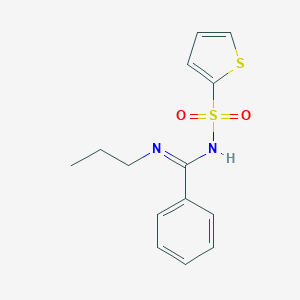 molecular formula C14H16N2O2S2 B385523 N-[phenyl(propylamino)methylene]-2-thiophenesulfonamide 