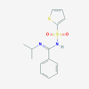 molecular formula C14H16N2O2S2 B385524 N-[(isopropylamino)(phenyl)methylene]-2-thiophenesulfonamide 