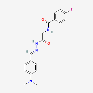 molecular formula C18H19FN4O2 B3855249 N-(2-{2-[4-(dimethylamino)benzylidene]hydrazino}-2-oxoethyl)-4-fluorobenzamide CAS No. 324032-47-5