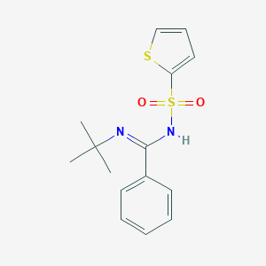 molecular formula C15H18N2O2S2 B385525 N-[(tert-butylamino)(phenyl)methylene]-2-thiophenesulfonamide 