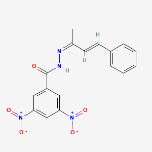 molecular formula C17H14N4O5 B3855257 N'-(1-methyl-3-phenyl-2-propen-1-ylidene)-3,5-dinitrobenzohydrazide 