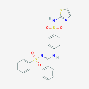 molecular formula C22H18N4O4S3 B385526 N'-(benzenesulfonyl)-N-[4-(1,3-thiazol-2-ylsulfamoyl)phenyl]benzenecarboximidamide CAS No. 629606-01-5