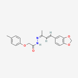 molecular formula C20H20N2O4 B3855265 N'-[3-(1,3-benzodioxol-5-yl)-1-methyl-2-propen-1-ylidene]-2-(4-methylphenoxy)acetohydrazide 