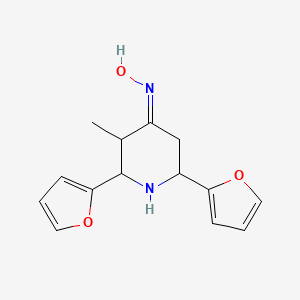 molecular formula C14H16N2O3 B3855279 2,6-di-2-furyl-3-methyl-4-piperidinone oxime 