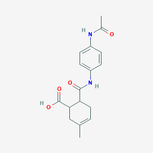 molecular formula C17H20N2O4 B3855309 6-({[4-(acetylamino)phenyl]amino}carbonyl)-3-methyl-3-cyclohexene-1-carboxylic acid 