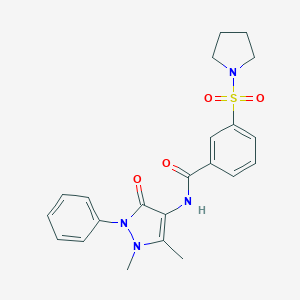 N-(1,5-dimethyl-3-oxo-2-phenyl-2,3-dihydro-1H-pyrazol-4-yl)-3-(1-pyrrolidinylsulfonyl)benzamide
