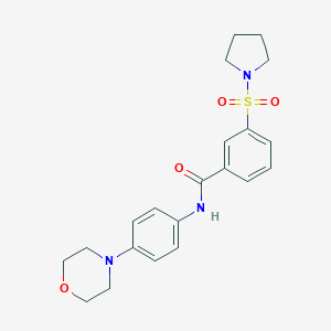 molecular formula C21H25N3O4S B385532 N-[4-(4-morpholinyl)phenyl]-3-(1-pyrrolidinylsulfonyl)benzamide CAS No. 637326-18-2