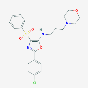 4-(benzenesulfonyl)-2-(4-chlorophenyl)-N-(3-morpholin-4-ylpropyl)-1,3-oxazol-5-amine