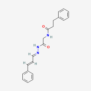 N-{2-oxo-2-[2-(3-phenyl-2-propen-1-ylidene)hydrazino]ethyl}-3-phenylpropanamide