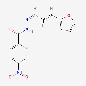 molecular formula C14H11N3O4 B3855363 N'-[3-(2-furyl)-2-propen-1-ylidene]-4-nitrobenzohydrazide 