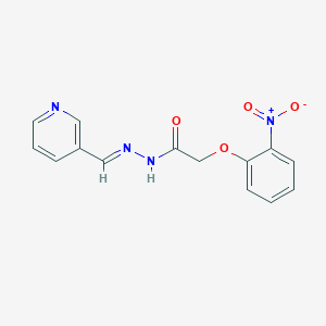 molecular formula C14H12N4O4 B3855372 2-(2-nitrophenoxy)-N'-(3-pyridinylmethylene)acetohydrazide 