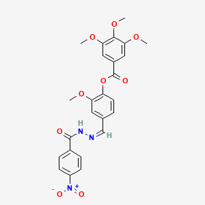 molecular formula C25H23N3O9 B3855373 2-methoxy-4-[2-(4-nitrobenzoyl)carbonohydrazonoyl]phenyl 3,4,5-trimethoxybenzoate 