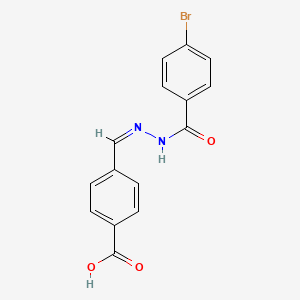 molecular formula C15H11BrN2O3 B3855378 4-[2-(4-bromobenzoyl)carbonohydrazonoyl]benzoic acid 