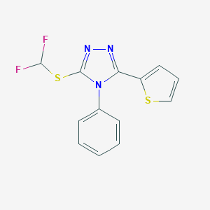 molecular formula C13H9F2N3S2 B385538 3-[(difluoromethyl)thio]-4-phenyl-5-(2-thienyl)-4H-1,2,4-triazole 
