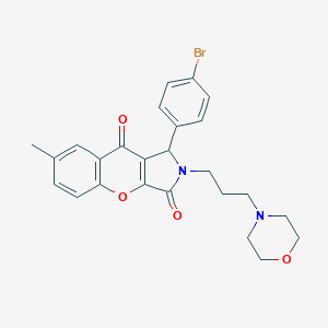 molecular formula C25H25BrN2O4 B385539 1-(4-Bromophenyl)-7-methyl-2-(3-morpholin-4-ylpropyl)-1,2-dihydrochromeno[2,3-c]pyrrole-3,9-dione 