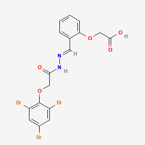 molecular formula C17H13Br3N2O5 B3855437 (2-{2-[(2,4,6-tribromophenoxy)acetyl]carbonohydrazonoyl}phenoxy)acetic acid 