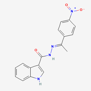 molecular formula C17H14N4O3 B3855448 N'-[1-(4-nitrophenyl)ethylidene]-1H-indole-3-carbohydrazide 