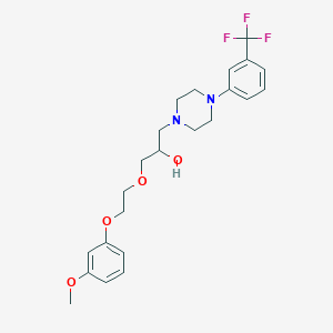 molecular formula C23H29F3N2O4 B385545 1-[2-(3-Methoxyphenoxy)ethoxy]-3-{4-[3-(trifluoromethyl)phenyl]piperazin-1-yl}propan-2-ol 
