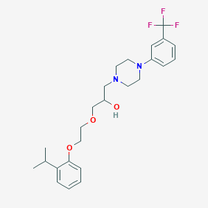 molecular formula C25H33F3N2O3 B385546 1-[2-(2-Isopropylphenoxy)ethoxy]-3-{4-[3-(trifluoromethyl)phenyl]-1-piperazinyl}-2-propanol 