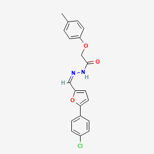 molecular formula C20H17ClN2O3 B3855462 N'-{[5-(4-chlorophenyl)-2-furyl]methylene}-2-(4-methylphenoxy)acetohydrazide 