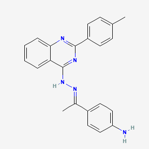 molecular formula C23H21N5 B3855475 1-(4-aminophenyl)ethanone [2-(4-methylphenyl)-4-quinazolinyl]hydrazone 