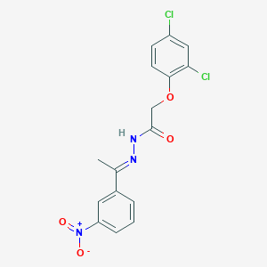 molecular formula C16H13Cl2N3O4 B3855488 2-(2,4-dichlorophenoxy)-N'-[1-(3-nitrophenyl)ethylidene]acetohydrazide 