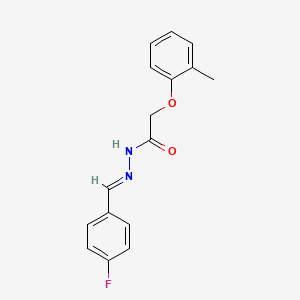 molecular formula C16H15FN2O2 B3855496 N'-(4-fluorobenzylidene)-2-(2-methylphenoxy)acetohydrazide 