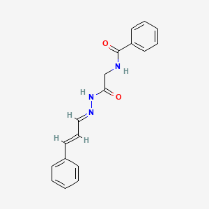 N-{2-oxo-2-[2-(3-phenyl-2-propen-1-ylidene)hydrazino]ethyl}benzamide
