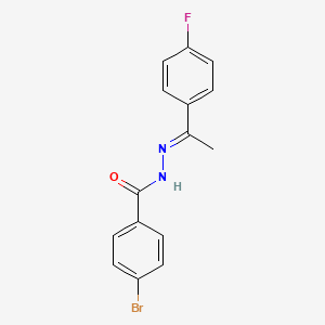 molecular formula C15H12BrFN2O B3855517 4-bromo-N'-[1-(4-fluorophenyl)ethylidene]benzohydrazide 