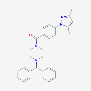 molecular formula C29H30N4O B385552 1-benzhydryl-4-[4-(3,5-dimethyl-1H-pyrazol-1-yl)benzoyl]piperazine 