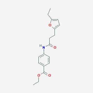 B385554 Ethyl 4-(3-(5-ethylfuran-2-yl)propanamido)benzoate CAS No. 720677-75-8