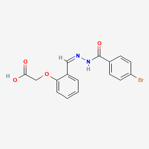 molecular formula C16H13BrN2O4 B3855557 {2-[2-(4-bromobenzoyl)carbonohydrazonoyl]phenoxy}acetic acid 