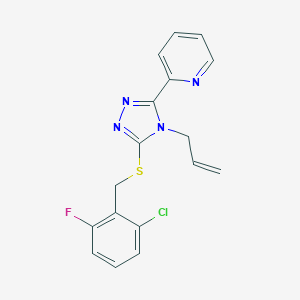 molecular formula C17H14ClFN4S B385557 2-(4-Allyl-5-((2-chloro-6-fluorobenzyl)thio)-4H-1,2,4-triazol-3-yl)pyridine 