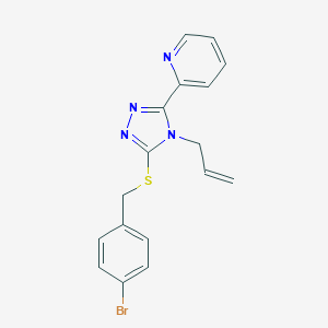 molecular formula C17H15BrN4S B385559 2-{4-allyl-5-[(4-bromobenzyl)sulfanyl]-4H-1,2,4-triazol-3-yl}pyridine CAS No. 578760-93-7