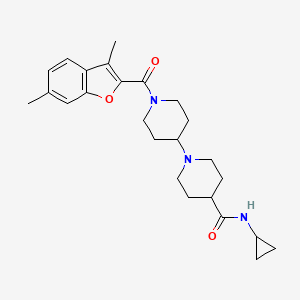 molecular formula C25H33N3O3 B3855594 N-cyclopropyl-1'-[(3,6-dimethyl-1-benzofuran-2-yl)carbonyl]-1,4'-bipiperidine-4-carboxamide 