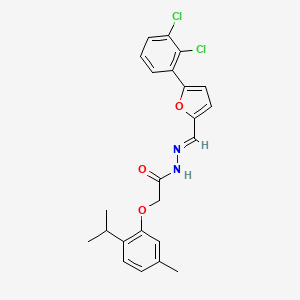 molecular formula C23H22Cl2N2O3 B3855604 N'-{[5-(2,3-dichlorophenyl)-2-furyl]methylene}-2-(2-isopropyl-5-methylphenoxy)acetohydrazide 