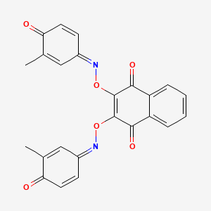 molecular formula C24H16N2O6 B3855621 2,3-bis{[(3-methyl-4-oxo-2,5-cyclohexadien-1-ylidene)amino]oxy}naphthoquinone 