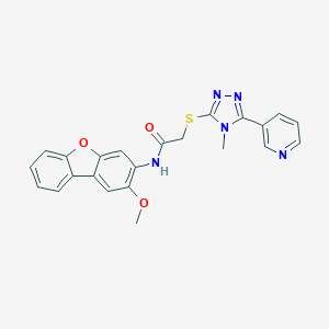 molecular formula C23H19N5O3S B385563 N-(2-methoxydibenzofuran-3-yl)-2-[(4-methyl-5-pyridin-3-yl-1,2,4-triazol-3-yl)sulfanyl]acetamide CAS No. 573974-08-0