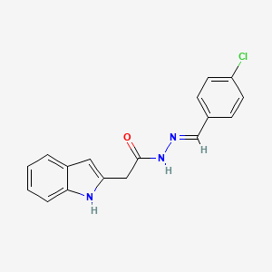 molecular formula C17H14ClN3O B3855665 N'-(4-chlorobenzylidene)-2-(1H-indol-2-yl)acetohydrazide 