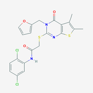 N-(2,5-dichlorophenyl)-2-{[3-(2-furylmethyl)-5,6-dimethyl-4-oxo-3,4-dihydrothieno[2,3-d]pyrimidin-2-yl]sulfanyl}acetamide