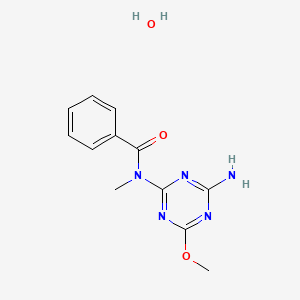 molecular formula C12H15N5O3 B3855680 N-(4-amino-6-methoxy-1,3,5-triazin-2-yl)-N-methylbenzamide hydrate 